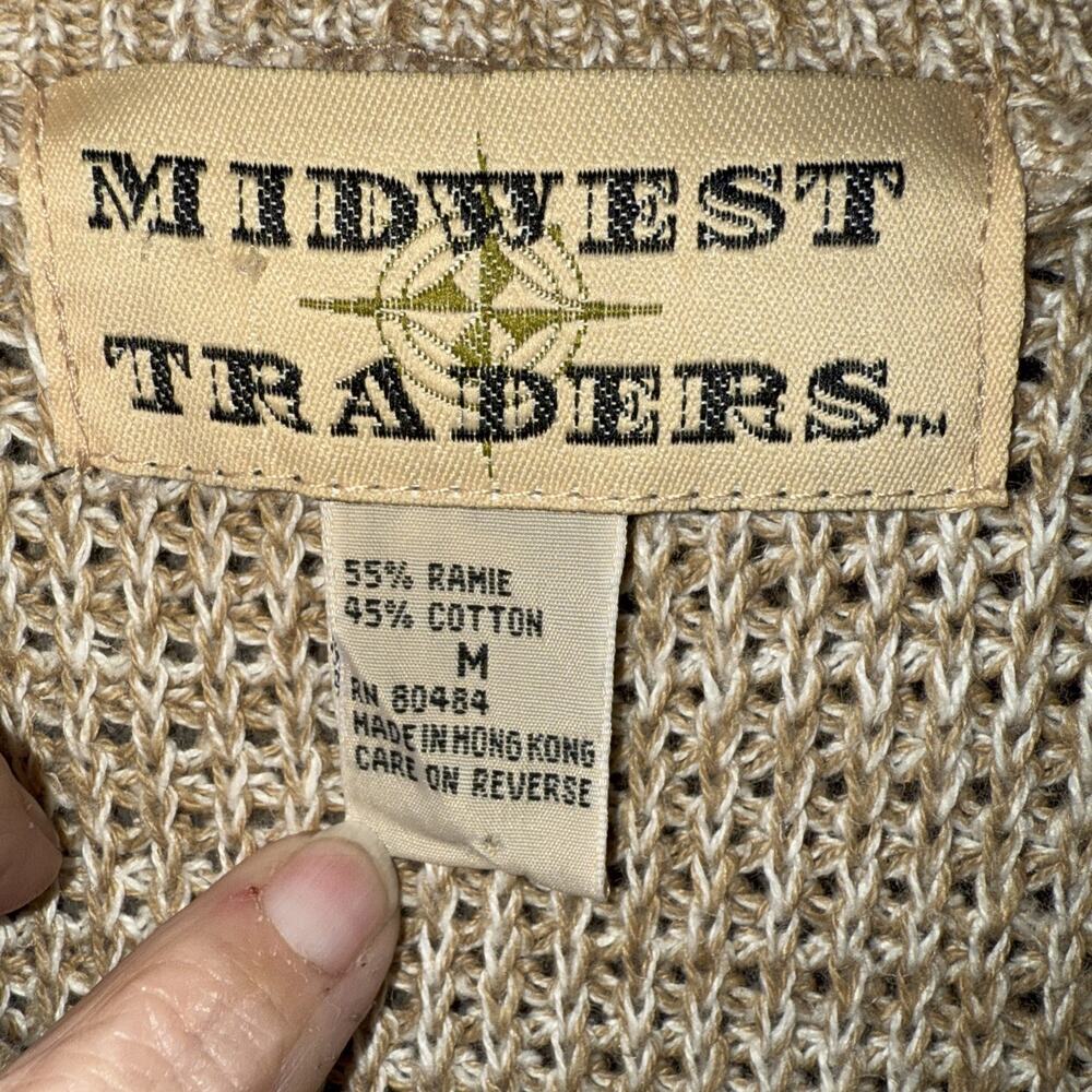 Vintage Midwest Traders Fisherman Oversized Sweater Henley Cabincore Ski Lodge M - Picture 3 of 8